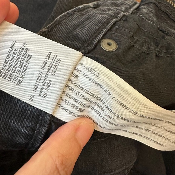 ABERCROMBIE & FITCH Distressed High-Waisted Skinny Jeans Washed Black - Picture 8 of 11
